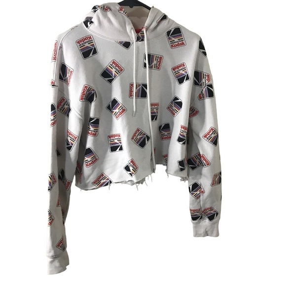 3/$15 Kodak womens monogram crop hoodie sweater size M